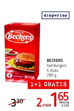 Promotions Beckers hamburgers - Beckers - Valide de 14/07/2016 à 27/07/2016 chez Eurospar (Colruytgroup)