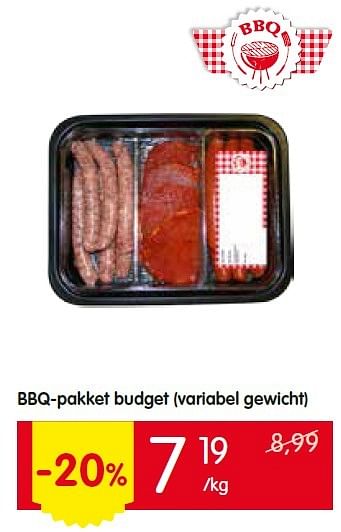 Promoties Bbq-pakket budget variabel gewicht - Huismerk - Red Market - Geldig van 14/07/2016 tot 20/07/2016 bij Red Market