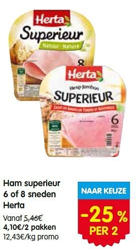 Promoties Ham superieur herta - Herta - Geldig van 14/07/2016 tot 20/07/2016 bij Red Market