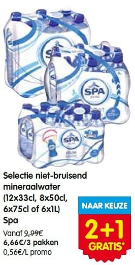 Promoties Selectie niet-bruisend mineraalwater spa - Spa - Geldig van 14/07/2016 tot 20/07/2016 bij Red Market