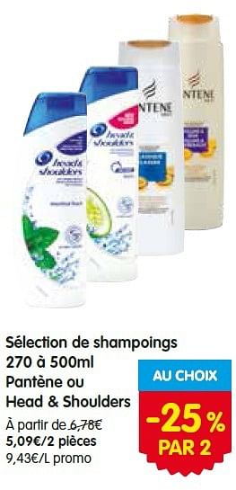 Promotions Sélection de shampoings pantène ou head + shoulders - Head & Shoulders - Valide de 14/07/2016 à 20/07/2016 chez Red Market
