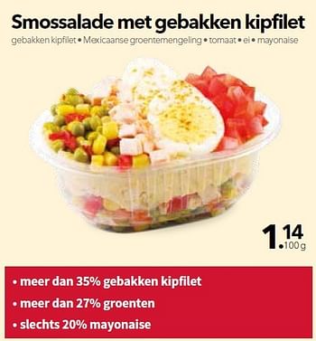 Promoties Smossalade met gebakken kipfilet - Huismerk - Buurtslagers - Geldig van 08/07/2016 tot 21/07/2016 bij Buurtslagers Vleeshal