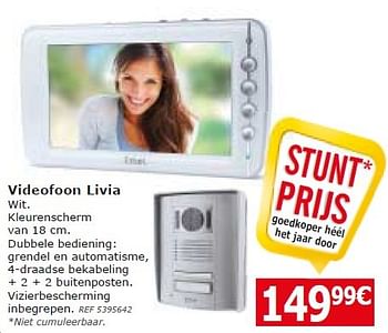 Promoties Videofoon livia - Huismerk - BricoPlanit - Geldig van 19/07/2016 tot 08/08/2016 bij BricoPlanit