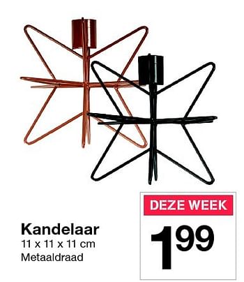Promoties Kandelaar - Huismerk - Zeeman  - Geldig van 23/07/2016 tot 29/07/2016 bij Zeeman