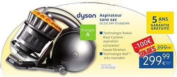Promotions Dyson aspirateur sans sac dc33c erp stubborn - Dyson - Valide de 11/07/2016 à 31/07/2016 chez Eldi