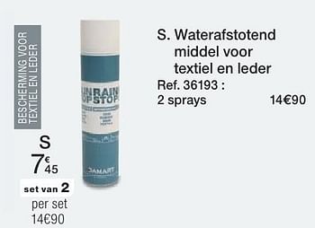Promoties Waterafstotend middel voor textiel en leder - Huismerk - Damart - Geldig van 26/06/2016 tot 15/12/2016 bij Damart