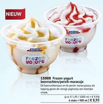 Promoties Frozen yogurt bosvruchten- perzik-maracuja - Huismerk - Bofrost - Geldig van 01/03/2016 tot 31/08/2016 bij Bofrost