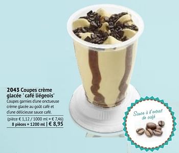 Promotions Coupes crème glacée café liégeois - Produit maison - Bofrost - Valide de 01/03/2016 à 31/08/2016 chez Bofrost