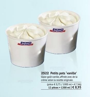 Promotions Petits pots vanille - Produit maison - Bofrost - Valide de 01/03/2016 à 31/08/2016 chez Bofrost