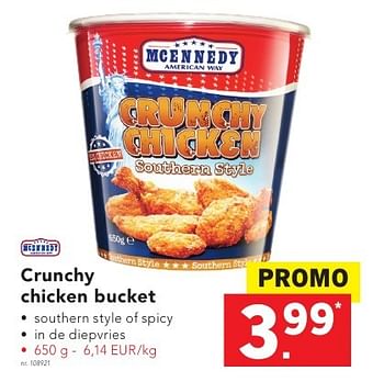 promotion - Crunchy chicken chez Mcennedy En Lidl bucket