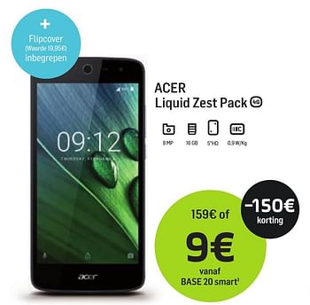 Promoties Acer liquid zest pack - Acer - Geldig van 01/09/2017 tot 01/10/2017 bij Base