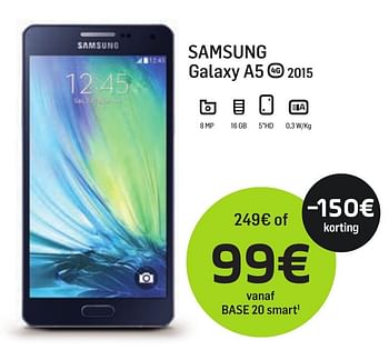 Promoties Samsung galaxy a5 - Samsung - Geldig van 01/09/2017 tot 01/10/2017 bij Base