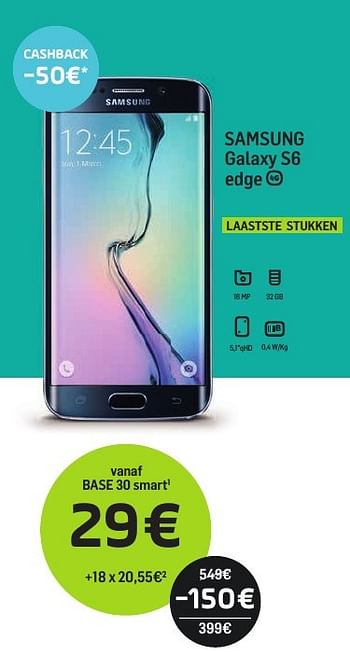 Promoties Samsung galaxy s6 - Samsung - Geldig van 01/09/2017 tot 01/10/2017 bij Base