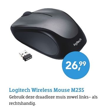 Promoties Logitech wireless mouse m235 - Logitech - Geldig van 01/08/2016 tot 31/08/2016 bij Coolblue