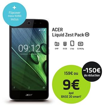 Promoties Acer liquid zest pack - Acer - Geldig van 01/09/2017 tot 01/10/2017 bij Base