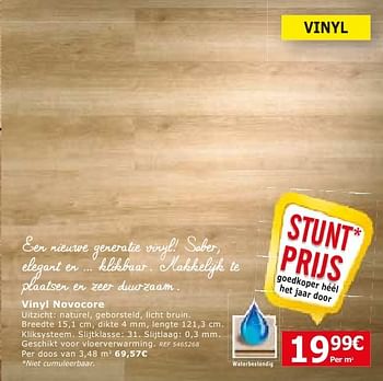 Promoties Vinyl novocore - Huismerk - BricoPlanit - Geldig van 09/08/2016 tot 22/08/2016 bij BricoPlanit
