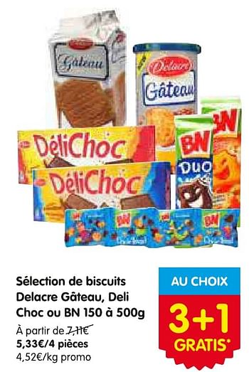 Promotions Sélection de biscuits delacre gâteau. deli choc of bn - Delacre - Valide de 04/08/2016 à 10/08/2016 chez Red Market