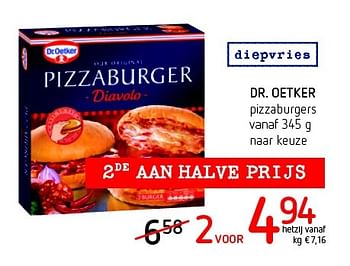 Promoties Dr. oetker pizzaburgers - Dr. Oetker - Geldig van 11/08/2016 tot 24/08/2016 bij Eurospar (Colruytgroup)