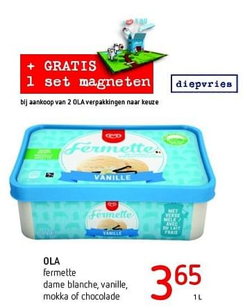 Promoties Ola fermette dame blanche, vanille, mokka of chocolade - Ola - Geldig van 11/08/2016 tot 24/08/2016 bij Eurospar (Colruytgroup)