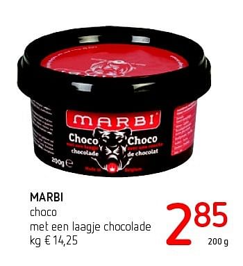 Promoties Marbi choco met een laagje chocolade - MARBI - Geldig van 11/08/2016 tot 24/08/2016 bij Eurospar (Colruytgroup)