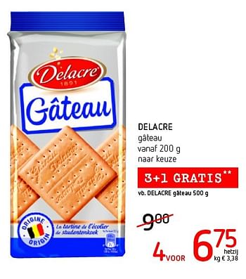 Promoties Delacre gâteau - Delacre - Geldig van 11/08/2016 tot 24/08/2016 bij Eurospar (Colruytgroup)