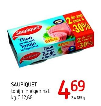 Promoties Saupiquet tonijn in eigen nat - Saupiquet - Geldig van 11/08/2016 tot 24/08/2016 bij Eurospar (Colruytgroup)