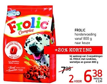 Promoties Frolic hondenvoeding - Frolic - Geldig van 11/08/2016 tot 24/08/2016 bij Eurospar (Colruytgroup)