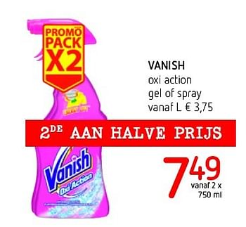 Promoties Vanish oxi action gel of spray - Vanish - Geldig van 11/08/2016 tot 24/08/2016 bij Eurospar (Colruytgroup)