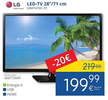 Promoties Lg led-tv 28``-71 cm 28mt47dc-pz - LG - Geldig van 01/08/2016 tot 31/08/2016 bij Eldi