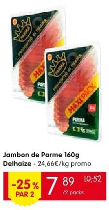 Promotions Jambon de parme delhaize - Delhaize - Valide de 11/08/2016 à 17/08/2016 chez Red Market