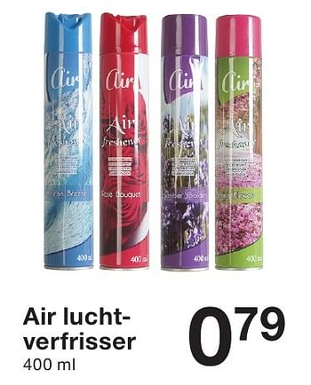 Promotions Air luchtverfrisser - Produit maison - Zeeman  - Valide de 13/08/2016 à 19/08/2016 chez Zeeman
