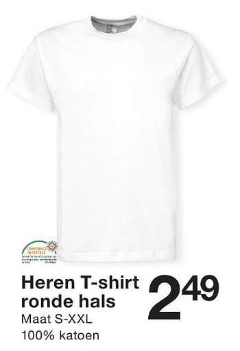 Promotions Heren t-shirt ronde hals - Produit maison - Zeeman  - Valide de 13/08/2016 à 19/08/2016 chez Zeeman