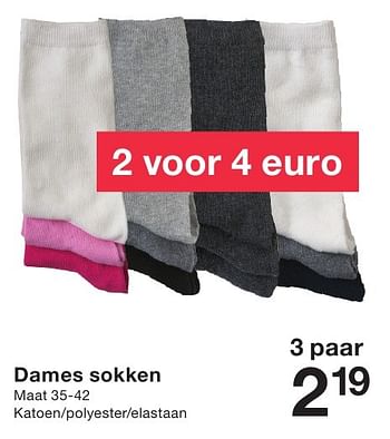 Promoties Dames sokken - Huismerk - Zeeman  - Geldig van 13/08/2016 tot 19/08/2016 bij Zeeman