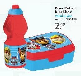 Promoties Paw patrol lunchbox - PAW  PATROL - Geldig van 13/08/2016 tot 28/08/2016 bij Bart Smit