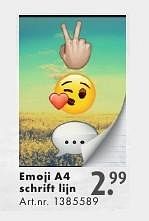 Promoties Emoji a4 schrift lijn - Emoji - Geldig van 13/08/2016 tot 28/08/2016 bij Bart Smit
