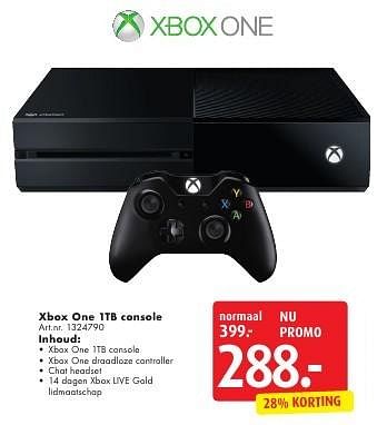 Promoties Xbox one 1tb console - Microsoft - Geldig van 13/08/2016 tot 28/08/2016 bij Bart Smit