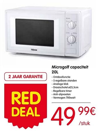 Promoties Microgolf capaciteit 20l - Huismerk - Red Market - Geldig van 18/08/2016 tot 24/08/2016 bij Red Market