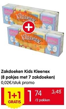 Promoties Zakdoeken kids kleenex - Kleenex - Geldig van 18/08/2016 tot 24/08/2016 bij Red Market