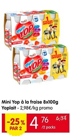 Promotions Mini yop à la fraise yoplait - Yoplait - Valide de 18/08/2016 à 24/08/2016 chez Red Market