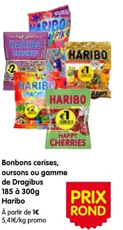Promotions Bonbons cerises, oursons ou gamme de dragibus haribo - Haribo - Valide de 18/08/2016 à 24/08/2016 chez Red Market