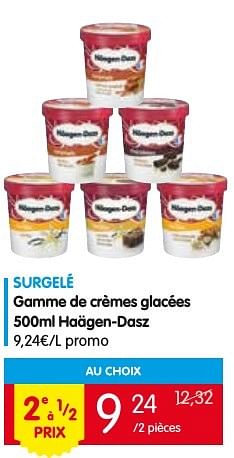 Promotions Gamme de crèmes glacées haägen-dasz - Haagen-Dazs - Valide de 18/08/2016 à 24/08/2016 chez Red Market