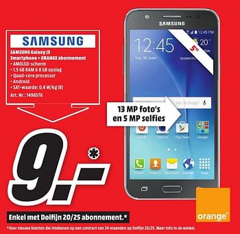 Kansen Buitenboordmotor Verkleuren Samsung Samsung galaxy j5 smartphone + orange abonnement - Promotie bij  Media Markt