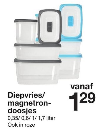 Promoties Diepvries- magnetrondoosjes - Huismerk - Zeeman  - Geldig van 20/08/2016 tot 31/12/2016 bij Zeeman