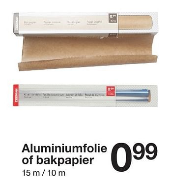 Promoties Aluminiumfolie of bakpapier - Huismerk - Zeeman  - Geldig van 20/08/2016 tot 31/12/2016 bij Zeeman