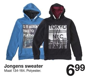 Promoties Jongens sweater - Huismerk - Zeeman  - Geldig van 20/08/2016 tot 02/09/2016 bij Zeeman
