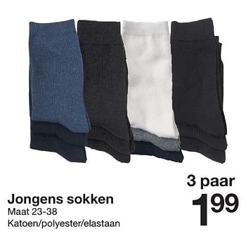 Promotions Jongens sokken - Produit maison - Zeeman  - Valide de 20/08/2016 à 31/12/2016 chez Zeeman
