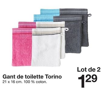 Promotions Gant de toilette torino - Produit maison - Zeeman  - Valide de 20/08/2016 à 31/12/2016 chez Zeeman