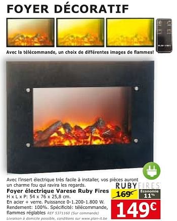 Markeer een beetje verzonden Rubyfires Foyer électrique varese ruby fires - Promotie bij BricoPlanit