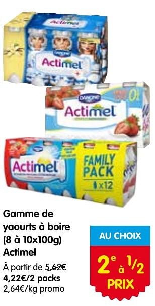 Promotions Gamme de yaourts à boire actimel - Danone - Valide de 25/08/2016 à 31/08/2016 chez Red Market