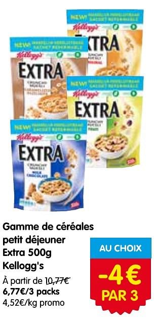 Promotions Gamme de céréales petit déjeuner extra kellogg`s - Kellogg's - Valide de 25/08/2016 à 31/08/2016 chez Red Market